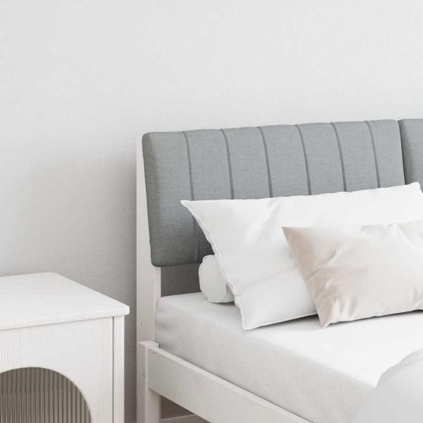 ARDEBO.de - Gepolstertes Kopfteil Hellgrau 135 cm Massives Kiefernholz