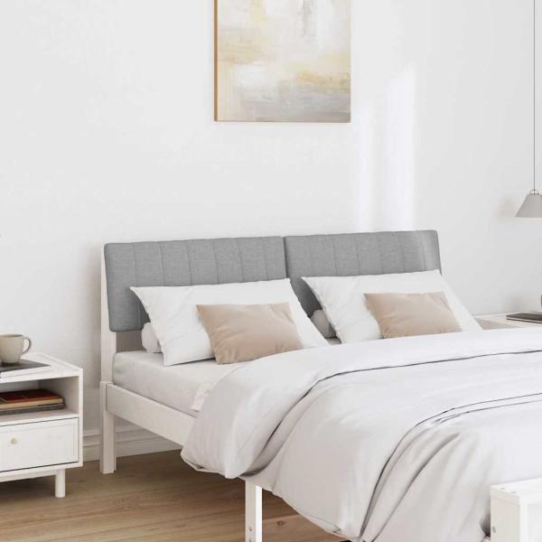 Gepolstertes Kopfteil Hellgrau 135 cm Massives Kiefernholz