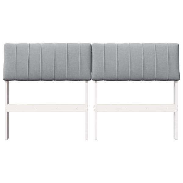 Gepolstertes Kopfteil Hellgrau 135 cm Massives Kiefernholz