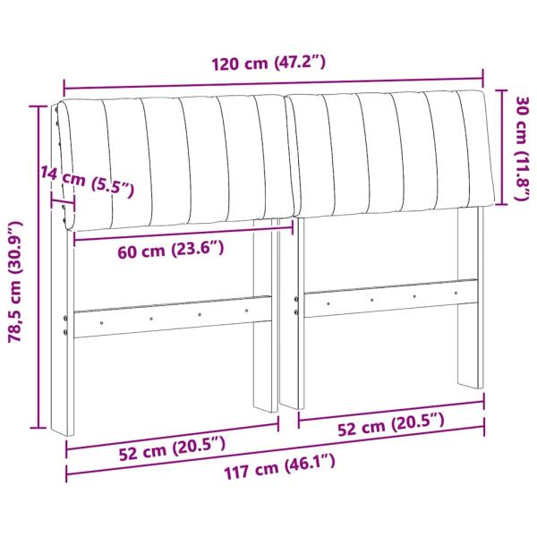 Gepolstertes Kopfteil Dunkelgrau 120 cm Massives Kiefernholz