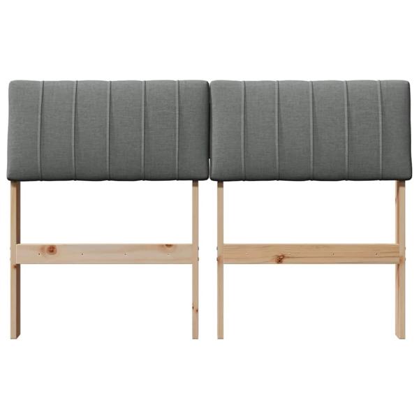 Gepolstertes Kopfteil Dunkelgrau 120 cm Massives Kiefernholz