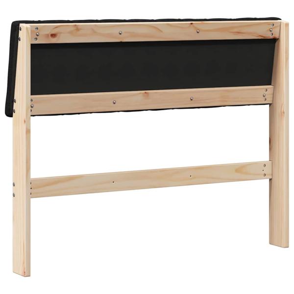 Gepolstertes Kopfteil Schwarz 100 cm Massives Kiefernholz