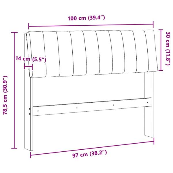 Gepolstertes Kopfteil Taupe 100 cm Massives Kiefernholz