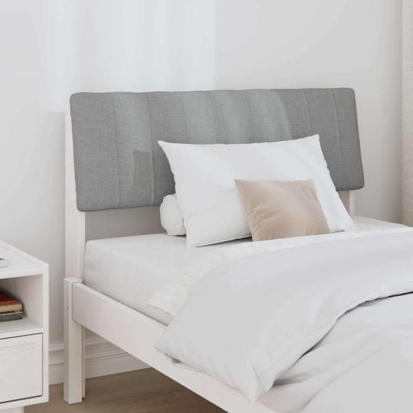 Gepolstertes Kopfteil Hellgrau 90 cm Massives Kiefernholz