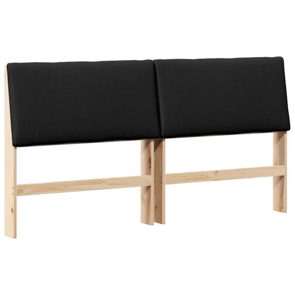 Gepolstertes Kopfteil Schwarz 180 cm Massives Kiefernholz