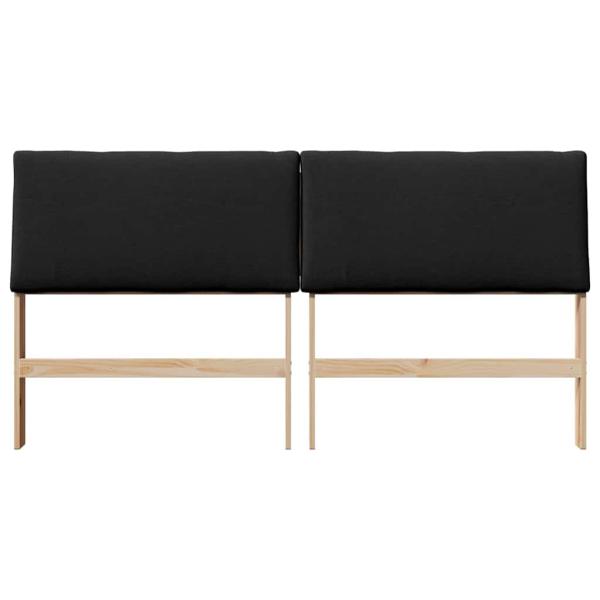 Gepolstertes Kopfteil Schwarz 180 cm Massives Kiefernholz