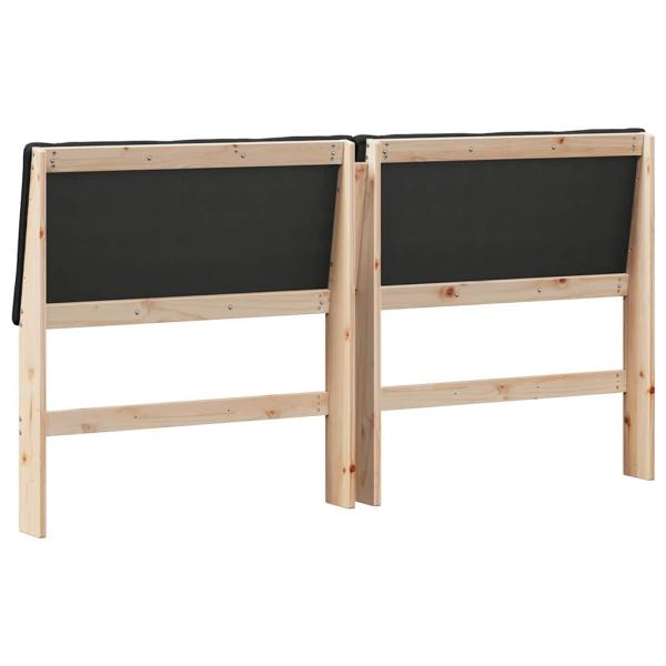 Gepolstertes Kopfteil Schwarz 180 cm Massives Kiefernholz