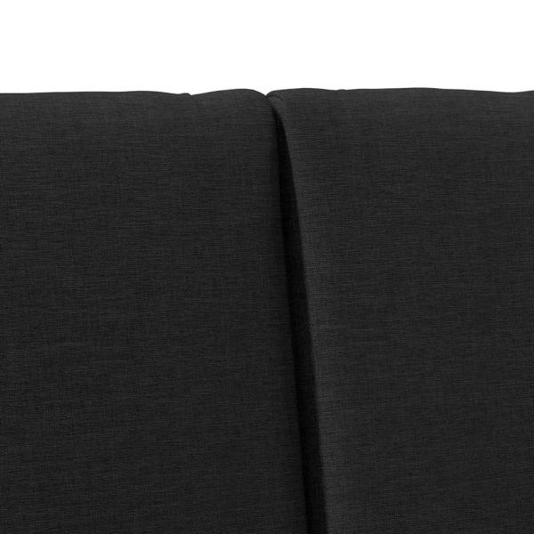 Gepolstertes Kopfteil Schwarz 180 cm Massives Kiefernholz