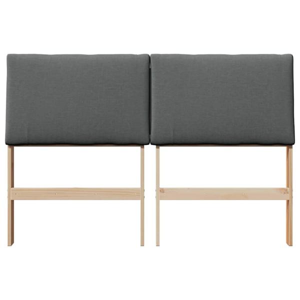 Gepolstertes Kopfteil Dunkelgrau 160 cm Massives Kiefernholz