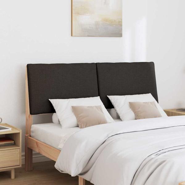 Gepolstertes Kopfteil Schwarz 160 cm Massives Kiefernholz