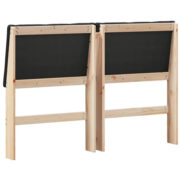 Gepolstertes Kopfteil Schwarz 150 cm Massives Kiefernholz