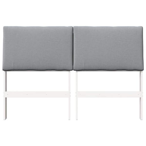 Gepolstertes Kopfteil Hellgrau 150 cm Massives Kiefernholz