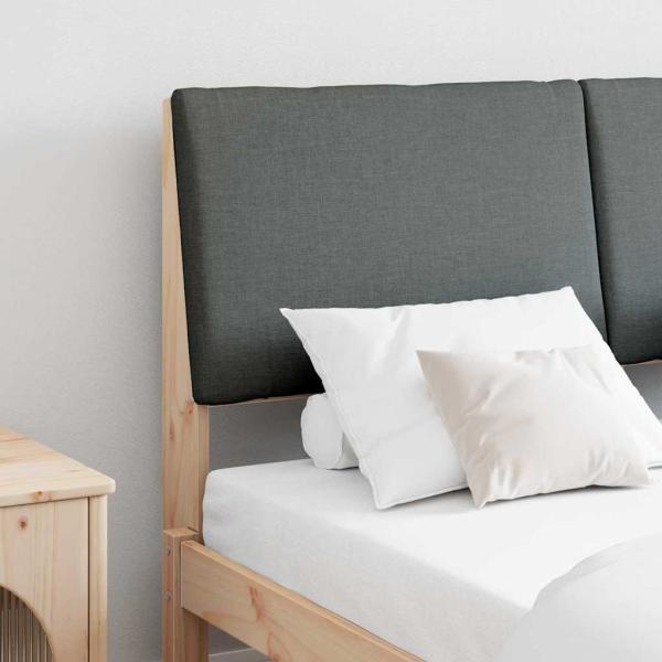 ARDEBO.de - Gepolstertes Kopfteil Dunkelgrau 140 cm Massives Kiefernholz