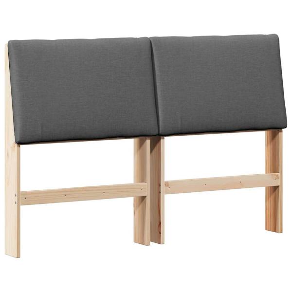 Gepolstertes Kopfteil Dunkelgrau 140 cm Massives Kiefernholz
