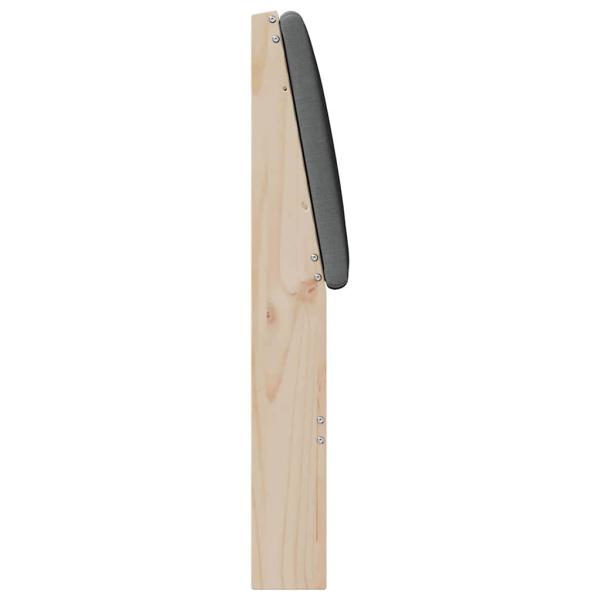 Gepolstertes Kopfteil Dunkelgrau 140 cm Massives Kiefernholz