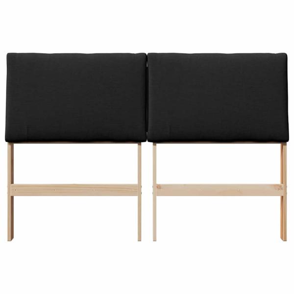 Gepolstertes Kopfteil Schwarz 140 cm Massives Kiefernholz