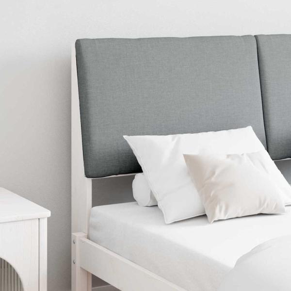 ARDEBO.de - Gepolstertes Kopfteil Hellgrau 140 cm Massives Kiefernholz