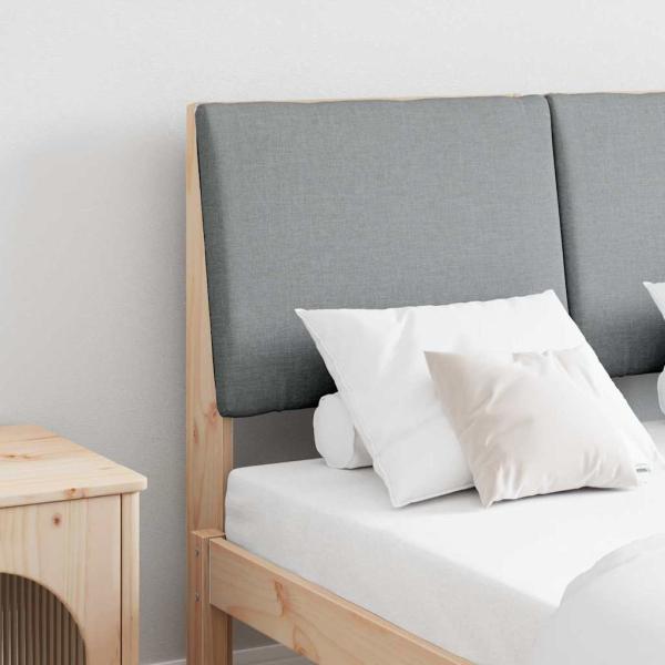 ARDEBO.de - Gepolstertes Kopfteil Hellgrau 135 cm Massives Kiefernholz