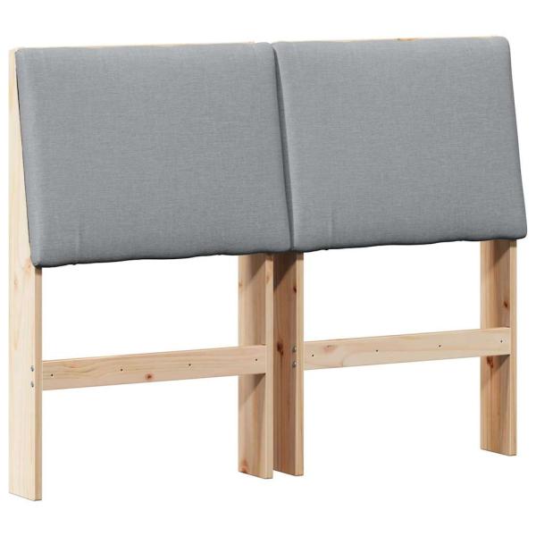 Gepolstertes Kopfteil Hellgrau 135 cm Massives Kiefernholz