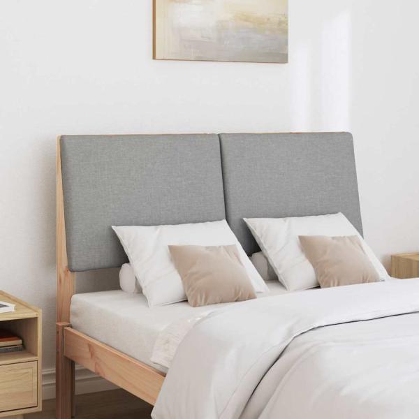 Gepolstertes Kopfteil Hellgrau 135 cm Massives Kiefernholz