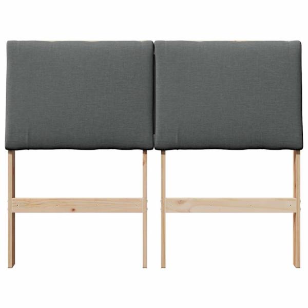 Gepolstertes Kopfteil Dunkelgrau 135 cm Massives Kiefernholz