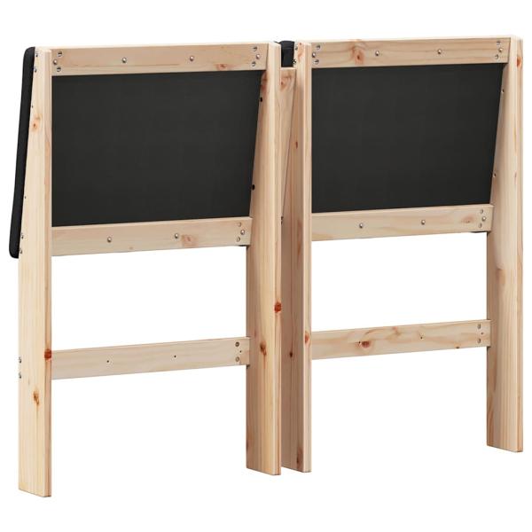 Gepolstertes Kopfteil Schwarz 135 cm Massives Kiefernholz