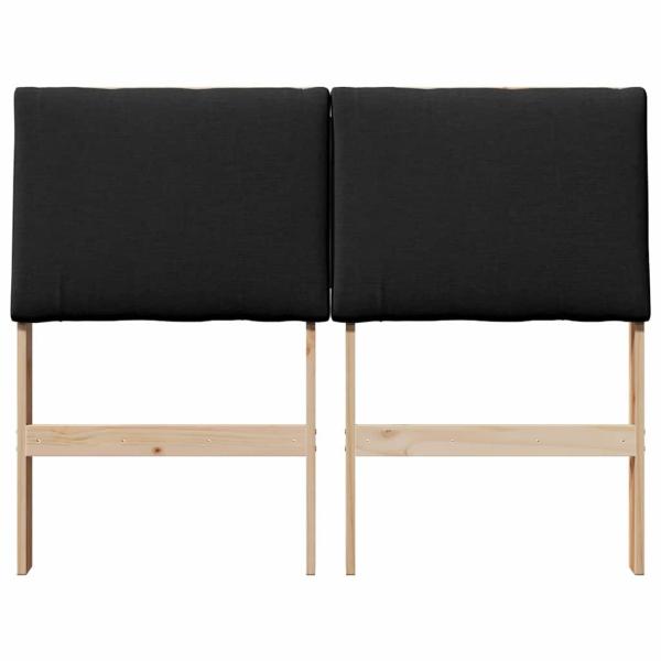 Gepolstertes Kopfteil Schwarz 135 cm Massives Kiefernholz