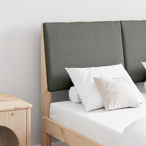 ARDEBO.de - Gepolstertes Kopfteil Dunkelgrau 120 cm Massives Kiefernholz