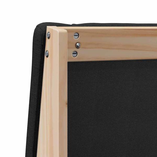 Gepolstertes Kopfteil Schwarz 120 cm Massives Kiefernholz