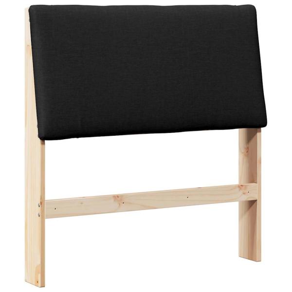 Gepolstertes Kopfteil Schwarz 90 cm Massives Kiefernholz
