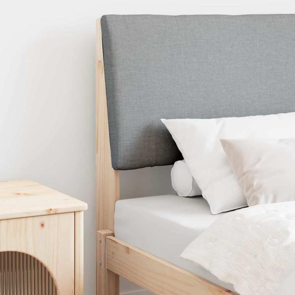 ARDEBO.de - Gepolstertes Kopfteil Hellgrau 80 cm Massives Kiefernholz