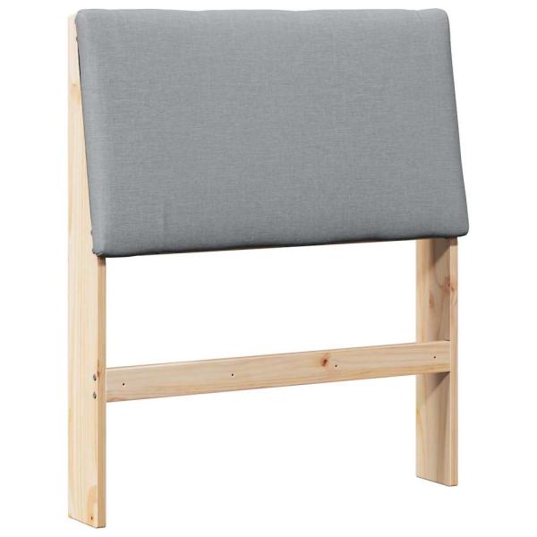 Gepolstertes Kopfteil Hellgrau 80 cm Massives Kiefernholz