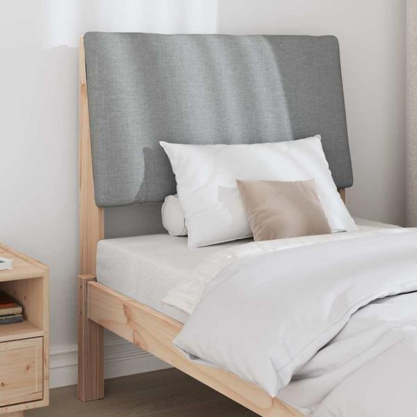 Gepolstertes Kopfteil Hellgrau 75 cm Massives Kiefernholz