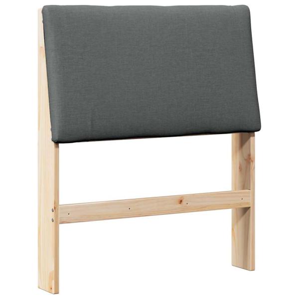 Gepolstertes Kopfteil Dunkelgrau 75 cm Massives Kiefernholz