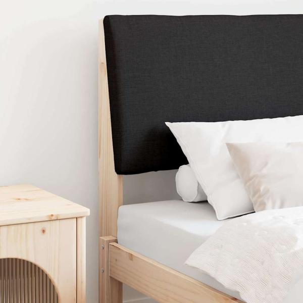 ARDEBO.de - Gepolstertes Kopfteil Schwarz 75 cm Massives Kiefernholz