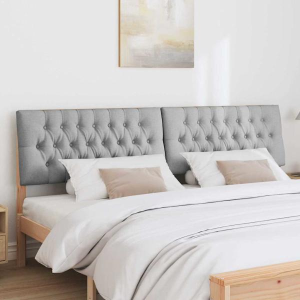 Gepolstertes Kopfteil Hellgrau 200 cm Massives Kiefernholz