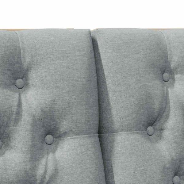 Gepolstertes Kopfteil Hellgrau 200 cm Massives Kiefernholz