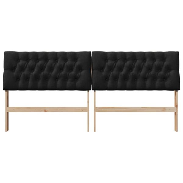 Gepolstertes Kopfteil Schwarz 200 cm Massives Kiefernholz