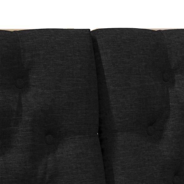 Gepolstertes Kopfteil Schwarz 200 cm Massives Kiefernholz