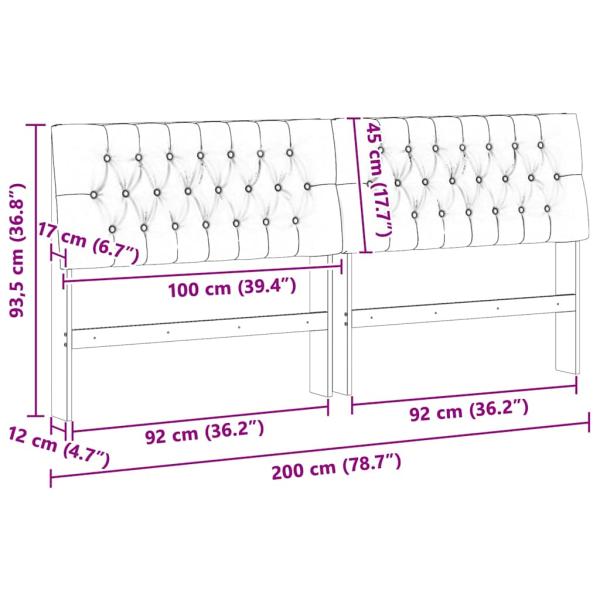 Gepolstertes Kopfteil Taupe 200 cm Massives Kiefernholz