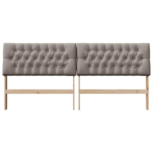 Gepolstertes Kopfteil Taupe 200 cm Massives Kiefernholz
