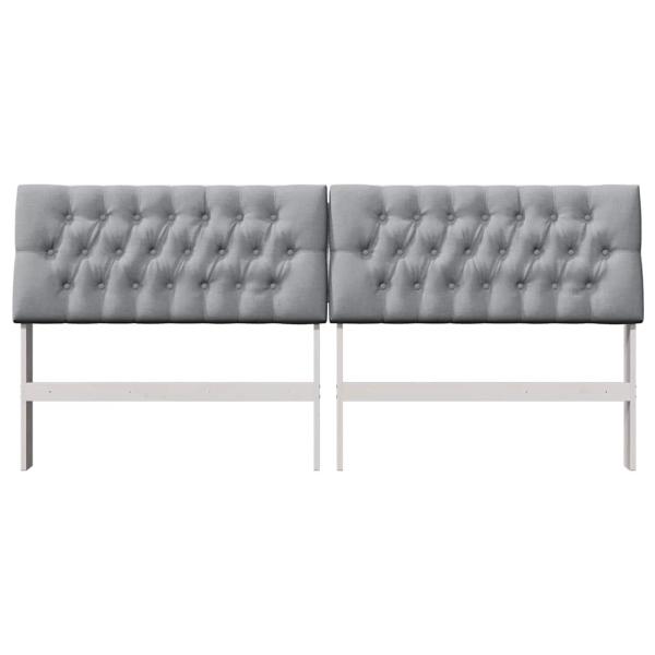 Gepolstertes Kopfteil Hellgrau 200 cm Massives Kiefernholz