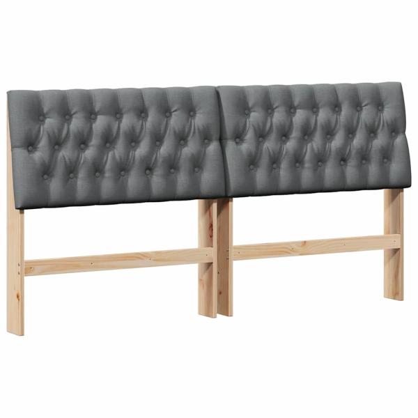 Gepolstertes Kopfteil Dunkelgrau 180 cm Massives Kiefernholz