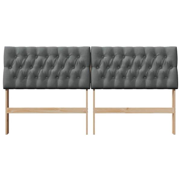 Gepolstertes Kopfteil Dunkelgrau 180 cm Massives Kiefernholz