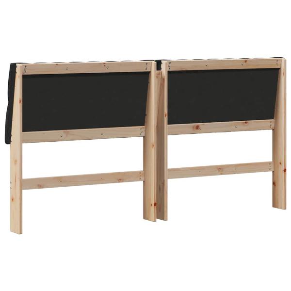 Gepolstertes Kopfteil Schwarz 180 cm Massives Kiefernholz