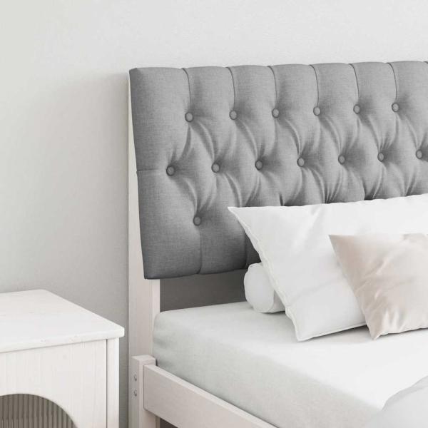 ARDEBO.de - Gepolstertes Kopfteil Hellgrau 180 cm Massives Kiefernholz