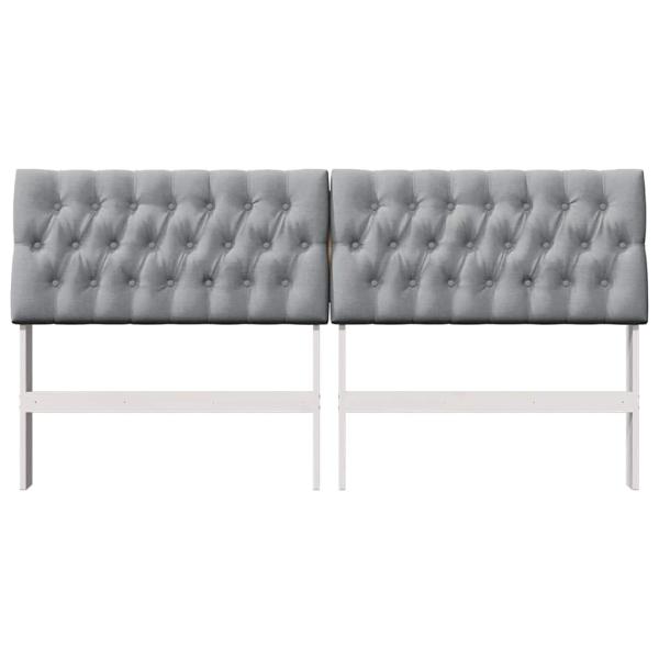 Gepolstertes Kopfteil Hellgrau 180 cm Massives Kiefernholz