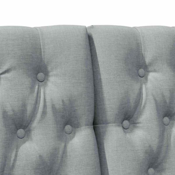 Gepolstertes Kopfteil Hellgrau 180 cm Massives Kiefernholz