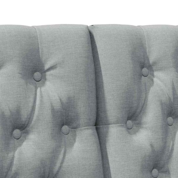 Gepolstertes Kopfteil Hellgrau 160 cm Massives Kiefernholz