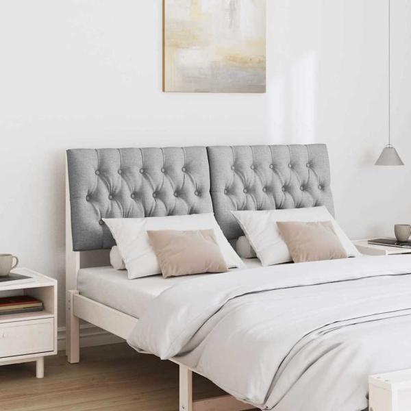 Gepolstertes Kopfteil Hellgrau 160 cm Massives Kiefernholz